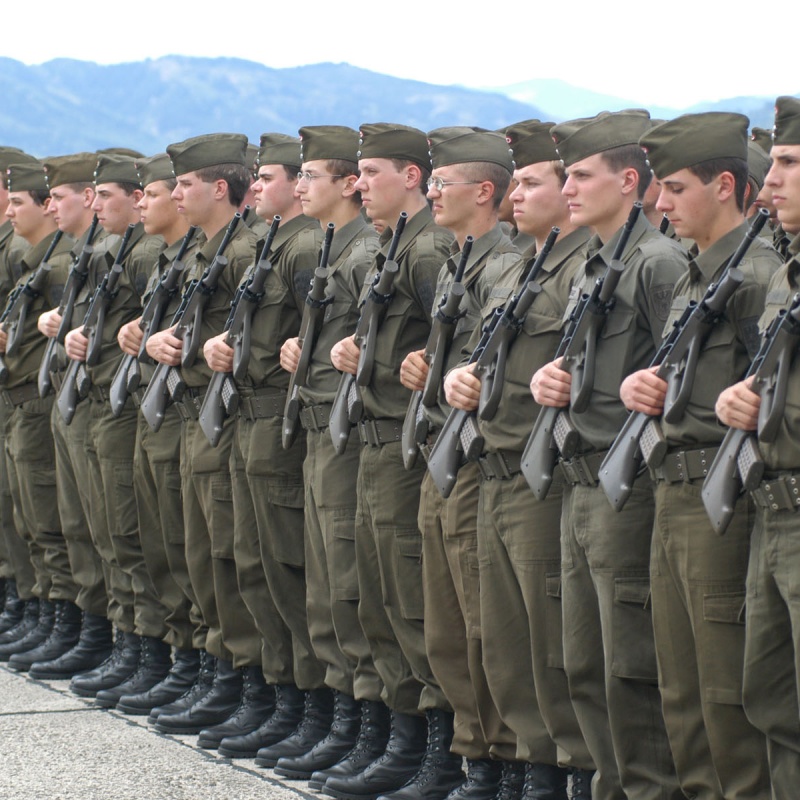 Österreichische Rekruten bei der Angelobung. © Bundesheer