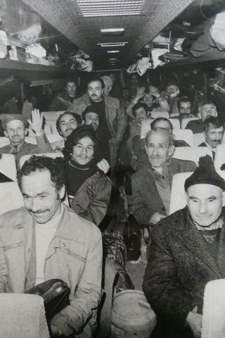 Türkische „Gastarbeiter“ in Vorarlberg, Dezember 1977, fotografiert von Rudolf Zündel.