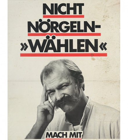 Ein gutes Motto aus dem Jahr 1984 – angesichts der sinkenden Wahlbeteiligung. © Vorarlberger Landesbibliothek/Plakatsammlung Wirtschaftsarchiv Vorarlberg