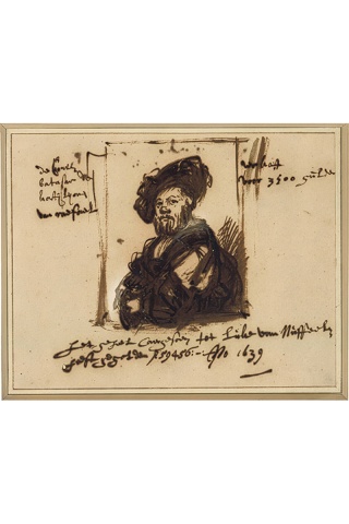 Rembrandt Harmensz van Rijn. Feder in Braun, weiße Deckfarbe, Albertina Wien, Inv Nr 8859