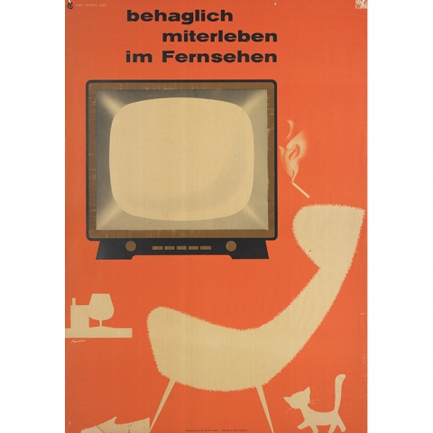 Plakat für das Landesgremium des Vorarlberger Radio- und Fernsehhandels, 1956/57, gestaltet von Albert Haider (1930-2011). © Vorarlberger Landesbibliothek/Plakatsammlung Wirtschaftsarchiv Vorarlberg