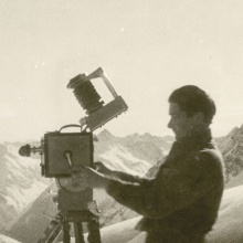 Anton Kutter 1930 bei den Dreharbeiten zu „Großkraft der Berge“.