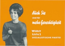Landtagswahl 1964 „Auch Sie sind für mehr Gerechtigkeit“: Slogan der SPÖ, die sich damals noch „sozialistische Partei“ nennt.
