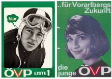 Landtagswahlen 1964 und 1969 1964 und 1969 wird noch recht zurückhaltend geworben, mit Slogans wie „klar“ und „für Vorarlbergs Zukunft“.