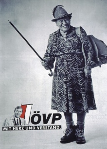 Wahlwerbung der ÖVP aus dem Jahr 1989 mit Elfriede Blaickner.